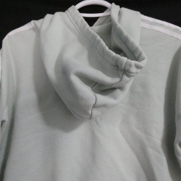 ADIDAS | large | Light Green Adidas Hoodie | White Stripes | Stitched Logo - Picture 10 of 16